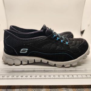 Skechers Black Athletic Sneakers Memory‎ Foam Comfort Walking Shoes Size 7